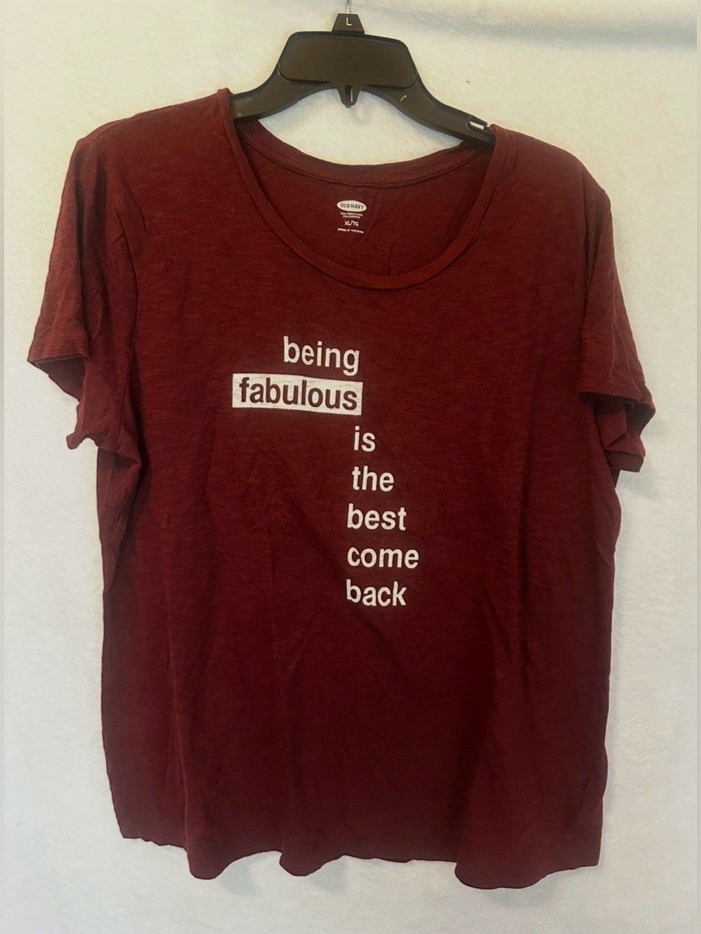 #1003 Old Navy Maroon Short-Sleeve Graphic Tee Sz XL